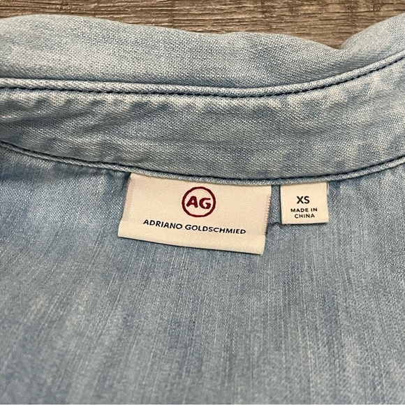 Adriano Goldschmied AG Button Up Denim Shirt Womens Light Wash Jacket Sz XS - Picture 5 of 7